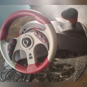 Original Universal MAD CATZ MC2 Racing Red and Gray Steering Wheel Controller